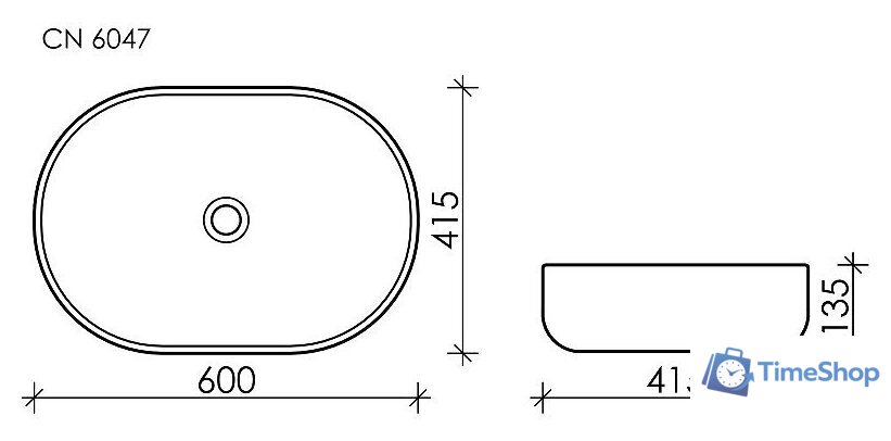 Умывальник Ceramica Nova Element CN6047MC - Изображение №5 — Интернет-магазин Time-Shop