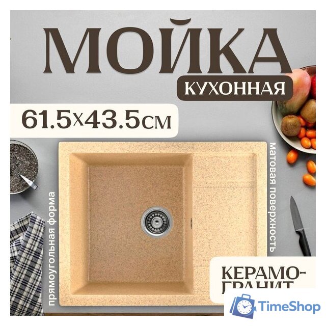 Кухонная мойка Saniteco Fortis (песок) - Изображение №1 — Интернет-магазин Time-Shop