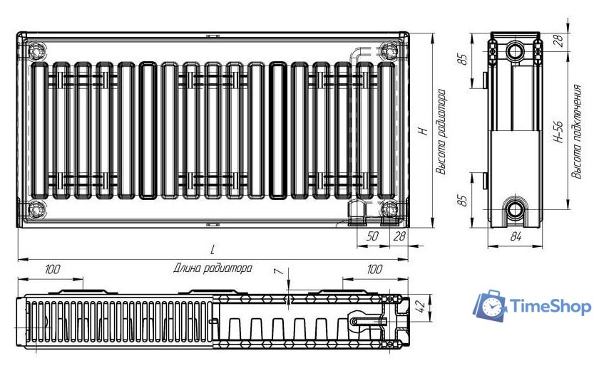 Стальной панельный радиатор Лидея ЛУ 21-506 500x600 - Изображение №5 — Интернет-магазин Time-Shop