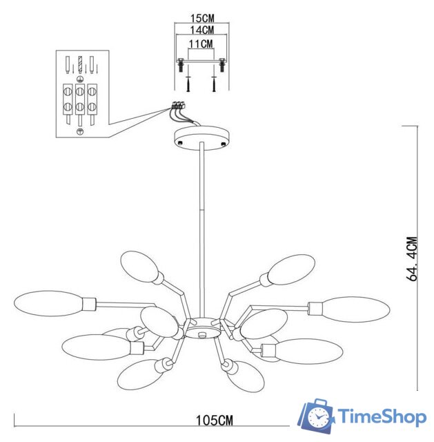 Подвесная люстра ST Luce Desima SL1174.303.12 - Изображение №9 — Интернет-магазин Time-Shop
