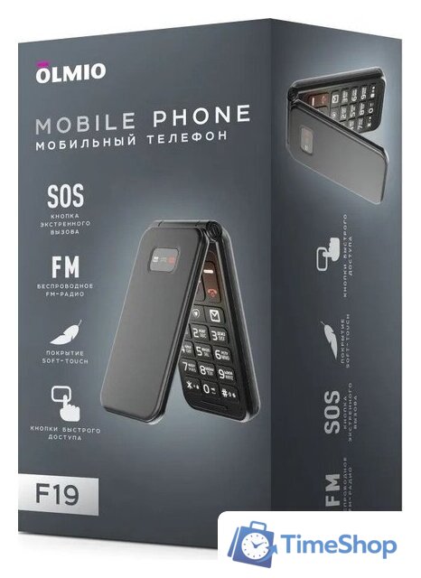 Кнопочный телефон Olmio F19 (черный) - Изображение №3 — Интернет-магазин Time-Shop