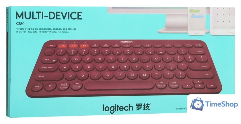 Клавиатура Logitech Multi-Device K380 Bluetooth 920-007655 (красный) - Изображение №7 — Интернет-магазин Time-Shop