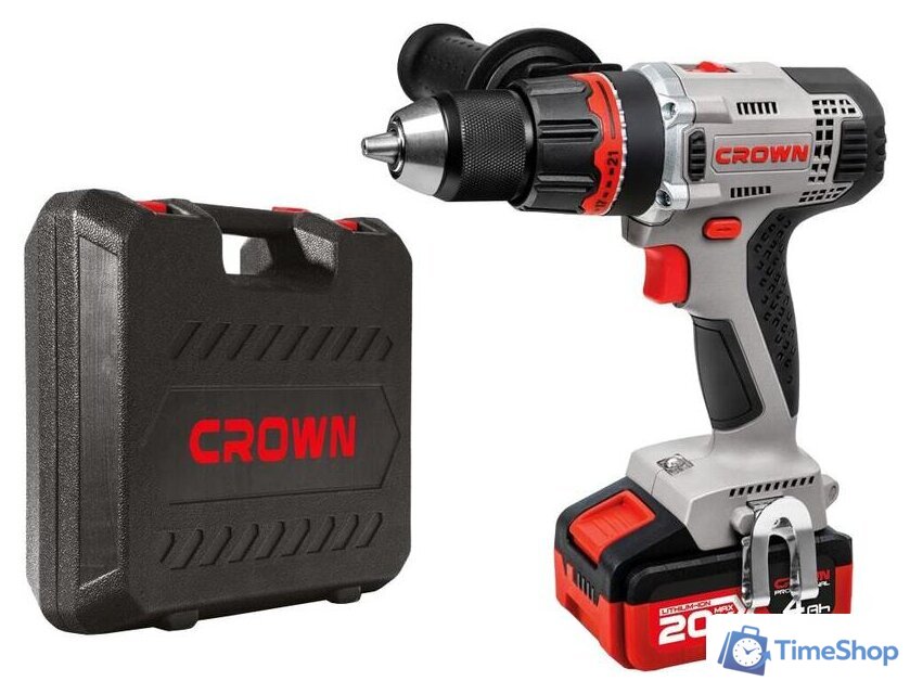 Дрель-шуруповерт Crown CT21076HMX-4 BMC (с 2-мя АКБ, кейс) - Изображение №1 — Интернет-магазин Time-Shop