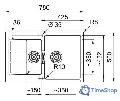 Кухонная мойка Franke Sirius 2.0 S2D 651-78 143.0618.687 (черный карбон) - Изображение №2 — Интернет-магазин Time-Shop