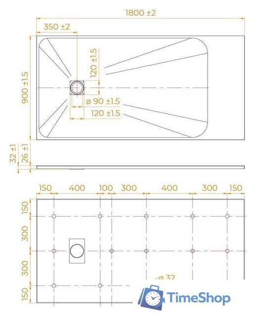 Душевой поддон RGW TSS-W 90x180 - Изображение №7 — Интернет-магазин Time-Shop
