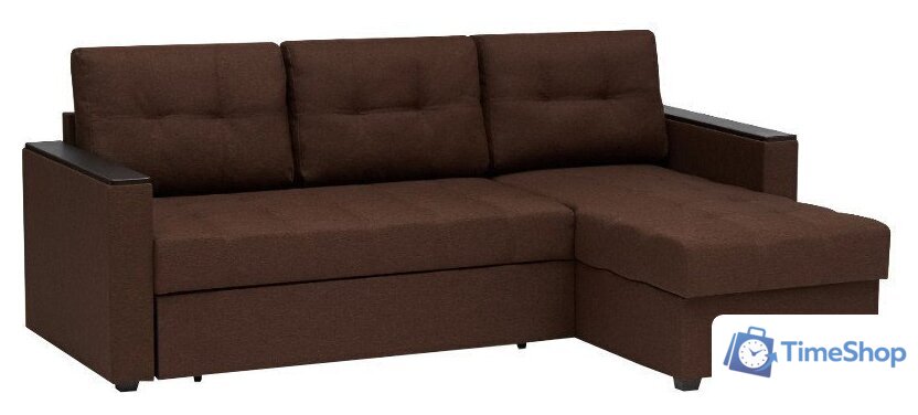 Диван Mio Tesoro Атланта Лайт 111 (Savana Chocolate/Ecostile Chocolate) - Изображение №1 — Интернет-магазин Time-Shop