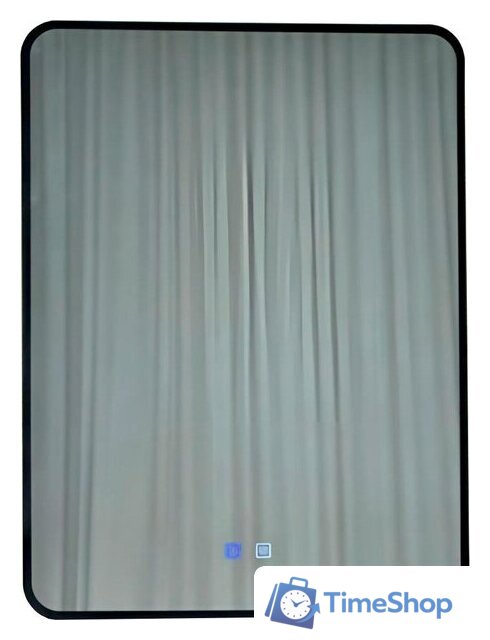 Зеркало с подсветкой  EMZE Smartphone 50х70 LED.UV.SMART.50.70.CHE.AF.4K (черный с УФ-окантовкой, подсветкой и антизапотеванием) - Изображение №1 — Интернет-магазин Time-Shop