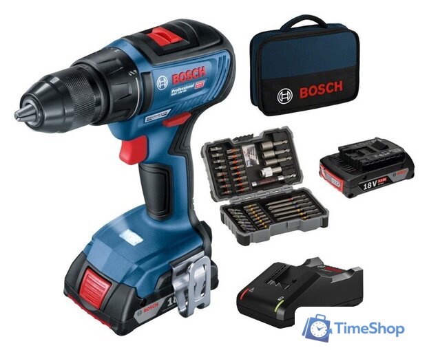 Дрель-шуруповерт Bosch GSR 18V-50 Professional 06019H5004 (с 2-мя АКБ, сумка, оснастка) - Изображение №1 — Интернет-магазин Time-Shop
