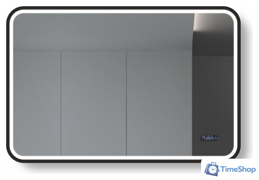  Алмаз-Люкс Зеркало Bissau Blaсk 10070mh-6 (с подсветкой и часами) - Изображение №2 — Интернет-магазин Time-Shop