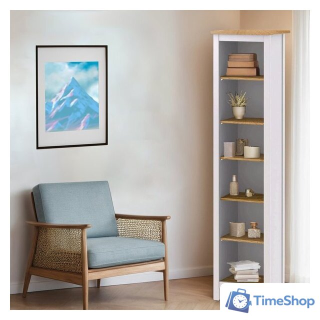 Стеллаж Mio Tesoro Сага 50 2.08.07.100.14 (белый/ясень) - Изображение №4 — Интернет-магазин Time-Shop