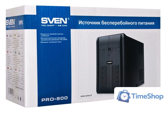Источник бесперебойного питания SVEN Pro+ 800 - Изображение №4 — Интернет-магазин Time-Shop
