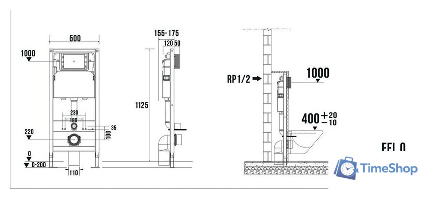 Инсталляция для унитаза TERMINUS 31i50х112RЧП - Изображение №7 — Интернет-магазин Time-Shop