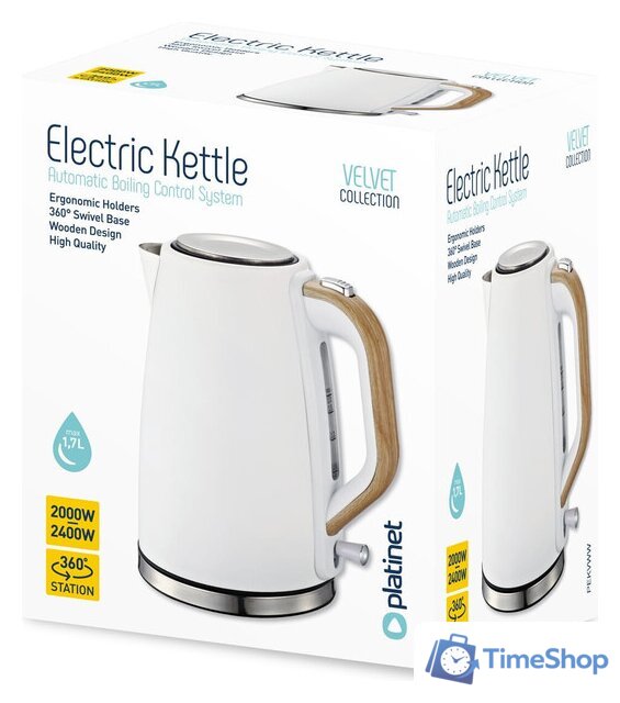 Электрический чайник Platinet Velvet Wooden (белый) - Изображение №9 — Интернет-магазин Time-Shop