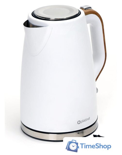 Электрический чайник Platinet Velvet Wooden (белый) - Изображение №2 — Интернет-магазин Time-Shop