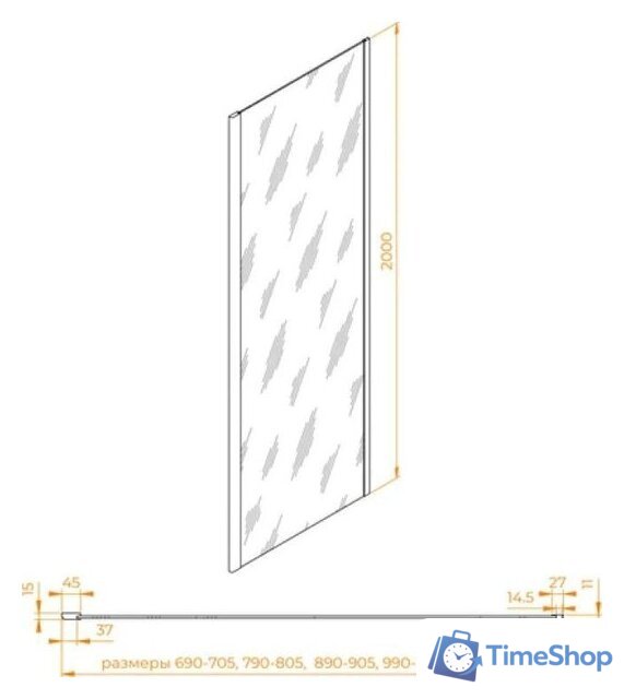 Душевая стенка RGW Z-050-2 352205206-11 - Изображение №2 — Интернет-магазин Time-Shop