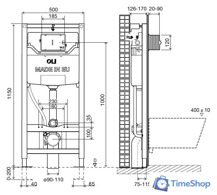 Инсталляция для унитаза OLI OLI120 Plus Механика OLIpure (Fresh) - Изображение №2 — Интернет-магазин Time-Shop