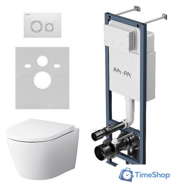 Унитаз подвесной AM.PM ErgoFit Sense FlashClean IS110101.741701 (с сиденьем) - Изображение №1 — Интернет-магазин Time-Shop