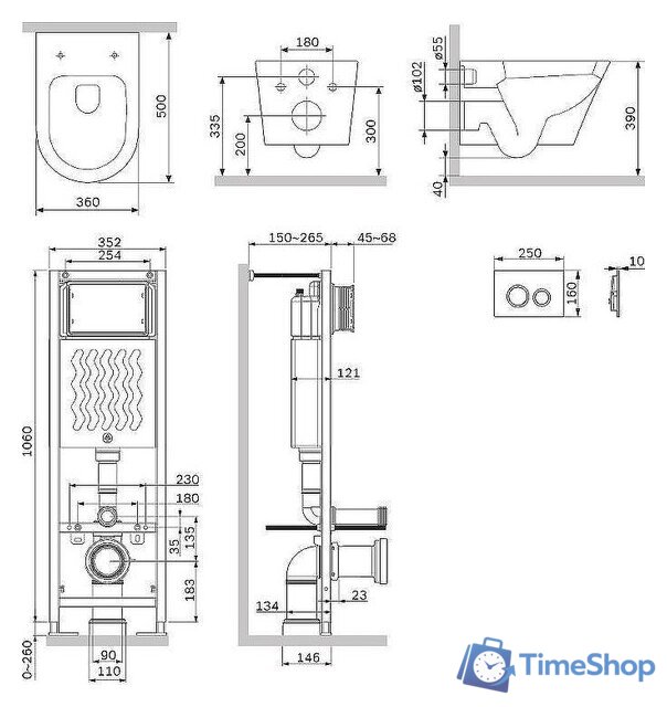 Унитаз подвесной AM.PM ErgoFit Sense FlashClean IS110101.741701 (с сиденьем) - Изображение №15 — Интернет-магазин Time-Shop