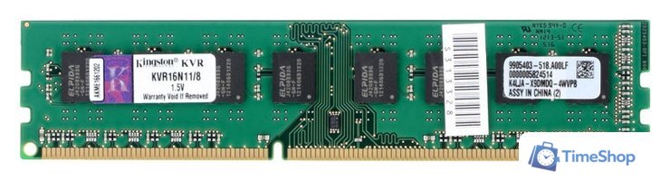 Оперативная память Kingston ValueRAM 8GB DDR3 PC3-12800 (KVR16N11/8) - Изображение №1 — Интернет-магазин Time-Shop
