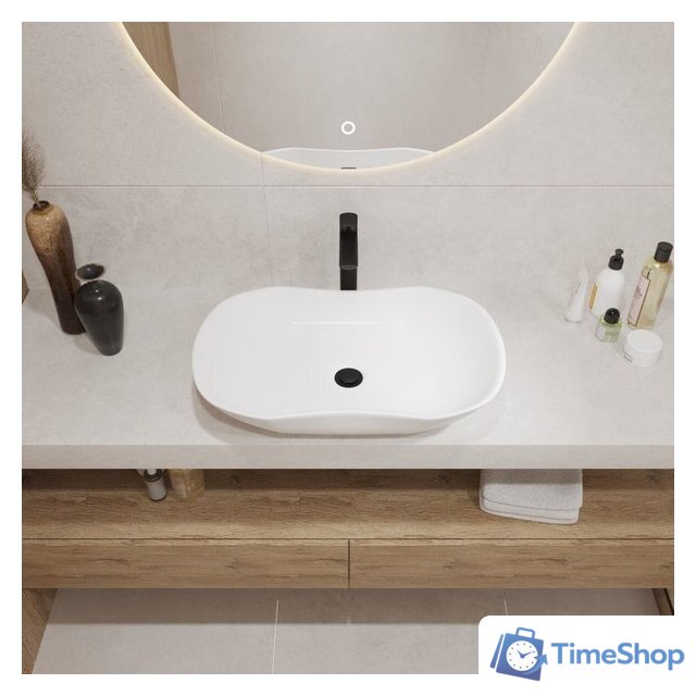 Умывальник Lauter 21570 + клапан 21190W + сифон 21635W (белый матовый) - Изображение №5 — Интернет-магазин Time-Shop