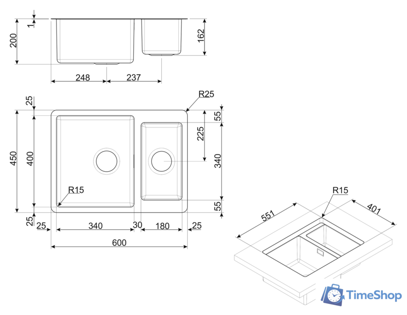 Кухонная мойка Smeg VSTR4018-2 - Изображение №2 — Интернет-магазин Time-Shop