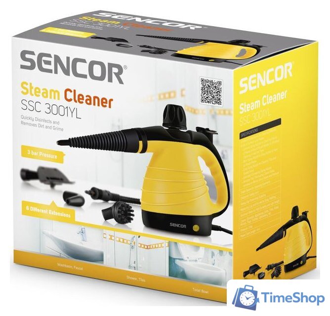 Отпариватель-пароочиститель Sencor SSC 3001YL - Изображение №3 — Интернет-магазин Time-Shop