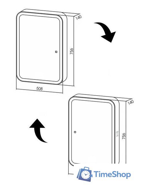  Silver Mirrors Шкаф с зеркалом Фиджи flip 50x75 LED-00002471 - Изображение №6 — Интернет-магазин Time-Shop