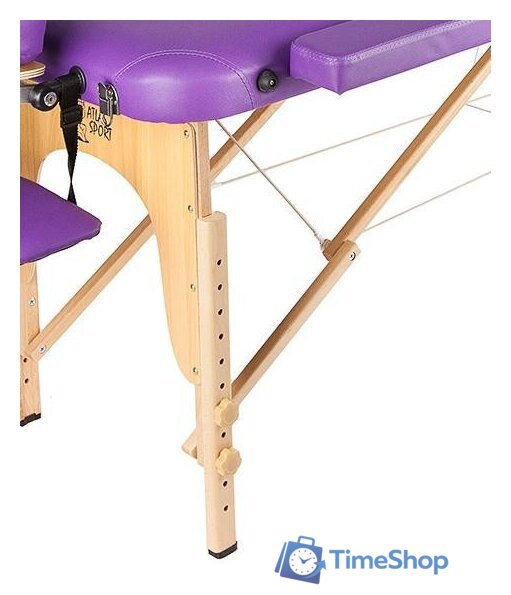 Массажный стол Atlas Sport 70 см складной 3-с деревянный (фиолетовый) - Изображение №4 — Интернет-магазин Time-Shop