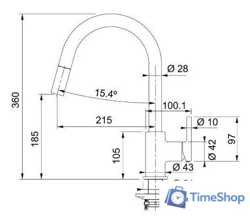 Смеситель Franke Lina 115.0626.057 (серый) - Изображение №2 — Интернет-магазин Time-Shop