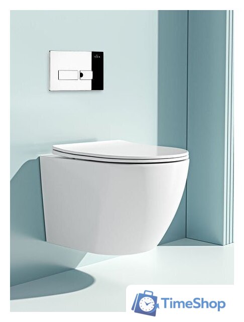 Унитаз подвесной Roxen Antares One Rimless 6 в 1 StounFix Dual Fresh 583589 (кнопка: хром) - Изображение №9 — Интернет-магазин Time-Shop