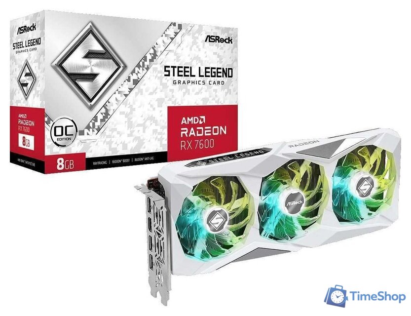 Видеокарта ASRock Radeon RX 7600 Steel Legend 8GB OC RX7600 SL 8GO - Изображение №6 — Интернет-магазин Time-Shop
