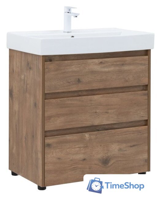  Aquanet Тумба под умывальник Nova Lite 75 302474 (дуб рустикальный) - Изображение №8 — Интернет-магазин Time-Shop