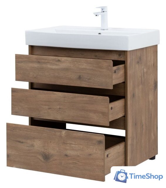  Aquanet Тумба под умывальник Nova Lite 75 302474 (дуб рустикальный) - Изображение №7 — Интернет-магазин Time-Shop