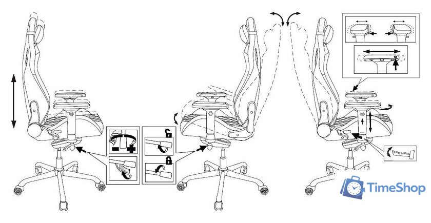 Игровое (геймерское) кресло Knight Titan (черный) - Изображение №27 — Интернет-магазин Time-Shop