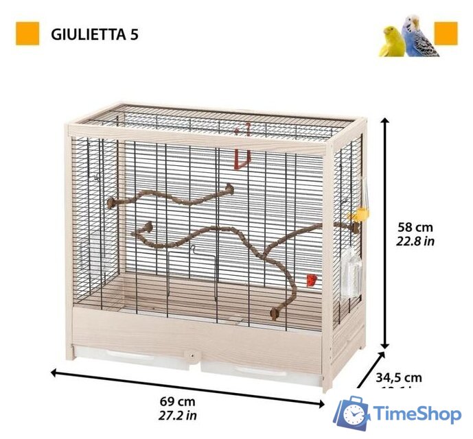 Клетка Ferplast Giulietta 5 52067117 - Изображение №2 — Интернет-магазин Time-Shop