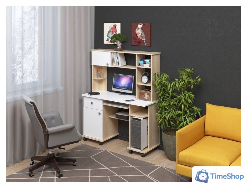 Стол Премиум Компас-6 (дуб сонома/белый текстурный) - Изображение №2 — Интернет-магазин Time-Shop