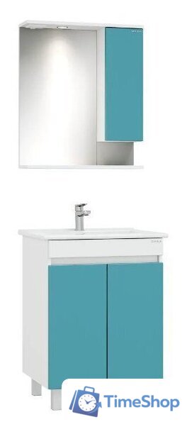  Onika Шкаф с зеркалом Марви 60 206089 (бирюзовый) - Изображение №4 — Интернет-магазин Time-Shop