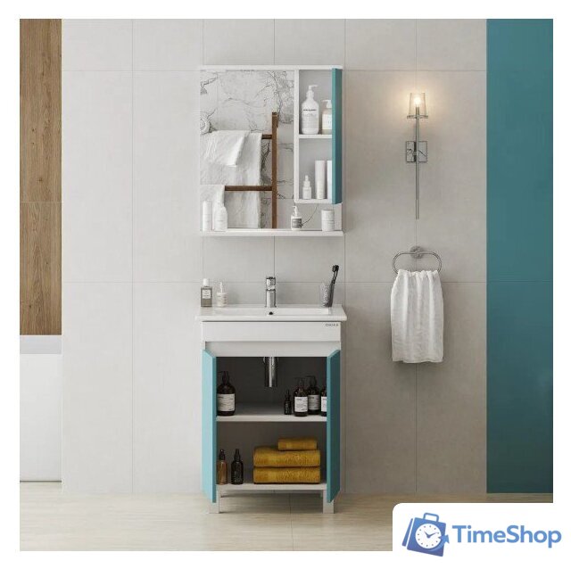  Onika Шкаф с зеркалом Марви 60 206089 (бирюзовый) - Изображение №9 — Интернет-магазин Time-Shop