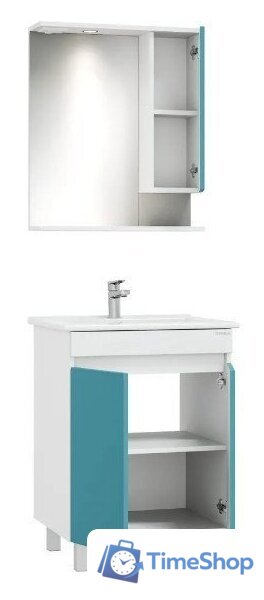  Onika Шкаф с зеркалом Марви 60 206089 (бирюзовый) - Изображение №5 — Интернет-магазин Time-Shop