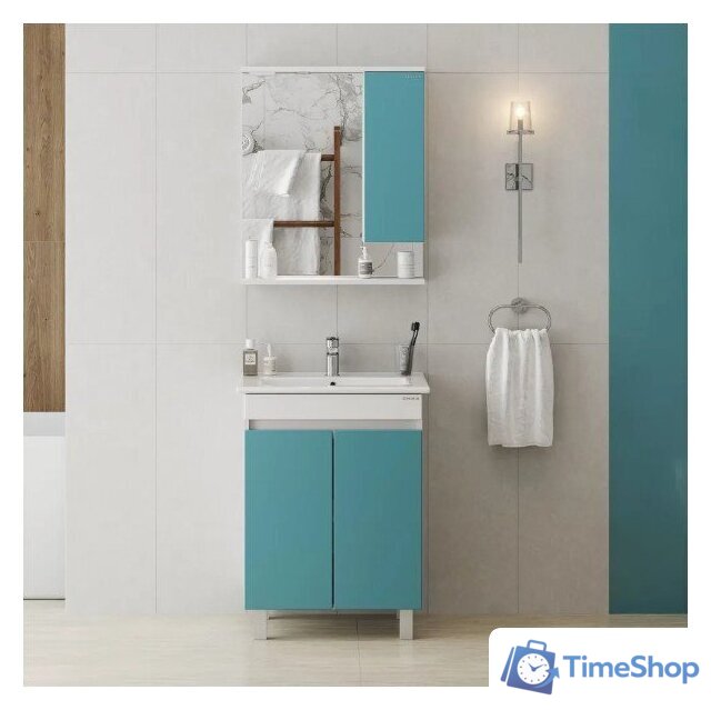  Onika Шкаф с зеркалом Марви 60 206089 (бирюзовый) - Изображение №8 — Интернет-магазин Time-Shop