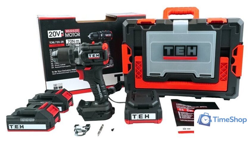 Дрель-шуруповерт TEH TDBL720-2B (с 2-мя АКБ, кейс) - Изображение №2 — Интернет-магазин Time-Shop