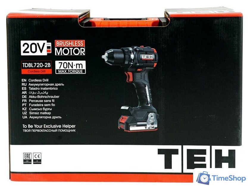 Дрель-шуруповерт TEH TDBL720-2B (с 2-мя АКБ, кейс) - Изображение №15 — Интернет-магазин Time-Shop