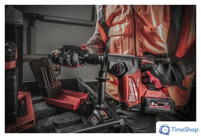 Перфоратор Milwaukee M18 FUEL M18ONEFHX-552X 4933478504 (с 2-мя АКБ, кейс) - Изображение №17 — Интернет-магазин Time-Shop