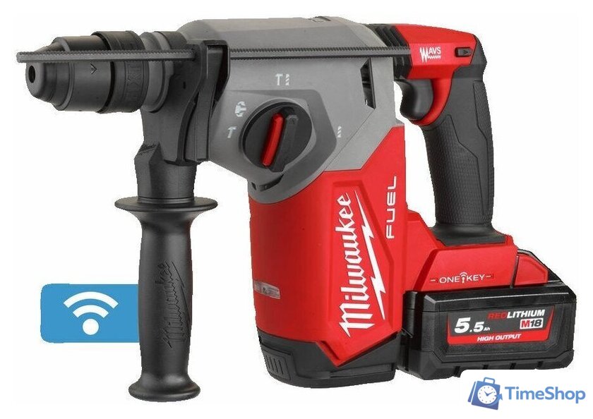 Перфоратор Milwaukee M18 FUEL M18ONEFHX-552X 4933478504 (с 2-мя АКБ, кейс) - Изображение №6 — Интернет-магазин Time-Shop