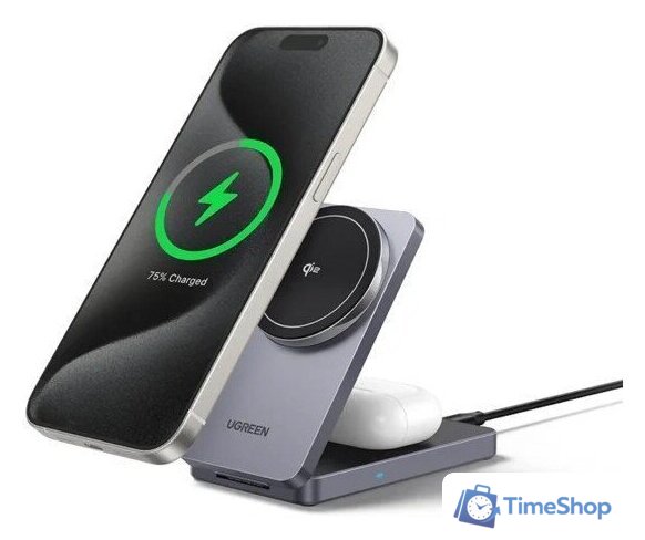 Беспроводное зарядное Ugreen W706 45023 (серый) - Изображение №2 — Интернет-магазин Time-Shop