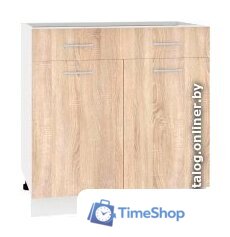 Шкаф напольный Кортекс-мебель Корнелия Лира НШ80р1ш без столешницы (дуб сонома) - Изображение №1 — Интернет-магазин Time-Shop