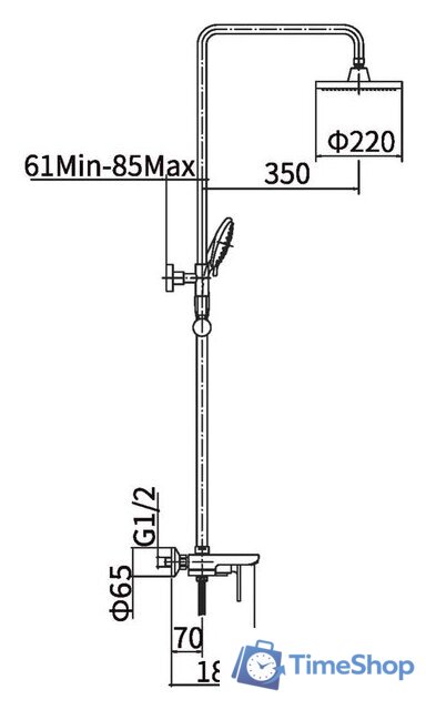 Душевая система  Fashun A2451 - Изображение №2 — Интернет-магазин Time-Shop