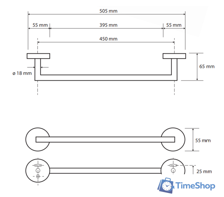 Держатель для полотенца Bemeta Amber 155204022 - Изображение №3 — Интернет-магазин Time-Shop