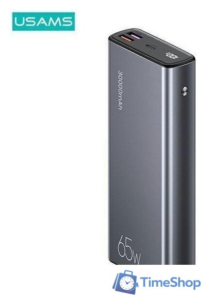 Внешний аккумулятор Usams CD165 PB59 30000mAh (темно-серый) - Изображение №2 — Интернет-магазин Time-Shop