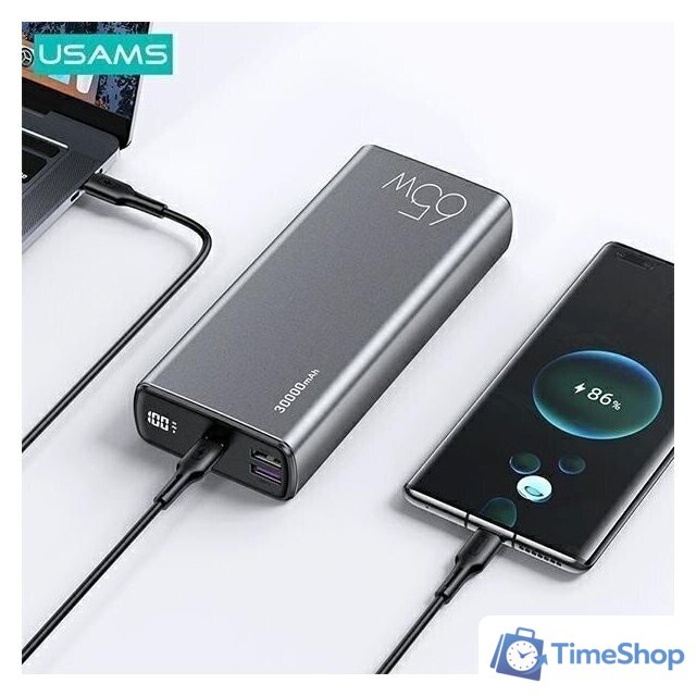 Внешний аккумулятор Usams CD165 PB59 30000mAh (темно-серый) - Изображение №5 — Интернет-магазин Time-Shop